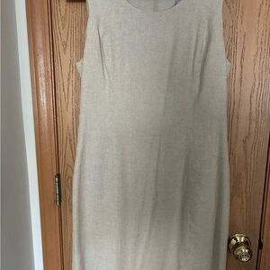 Chic Beige Sleeveless Midi Dress